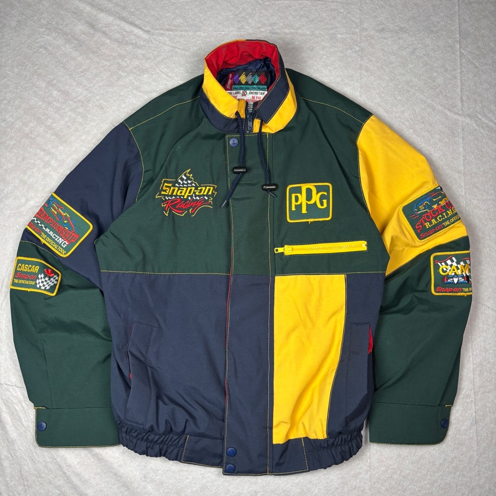 Multicolor Snap-on Racing Jacket – Size 14-16